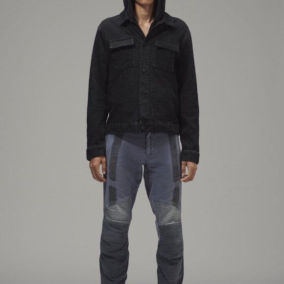 Men's Denim Jacket Shirt BLACK (MTJ-009) - Picture 2 of 5